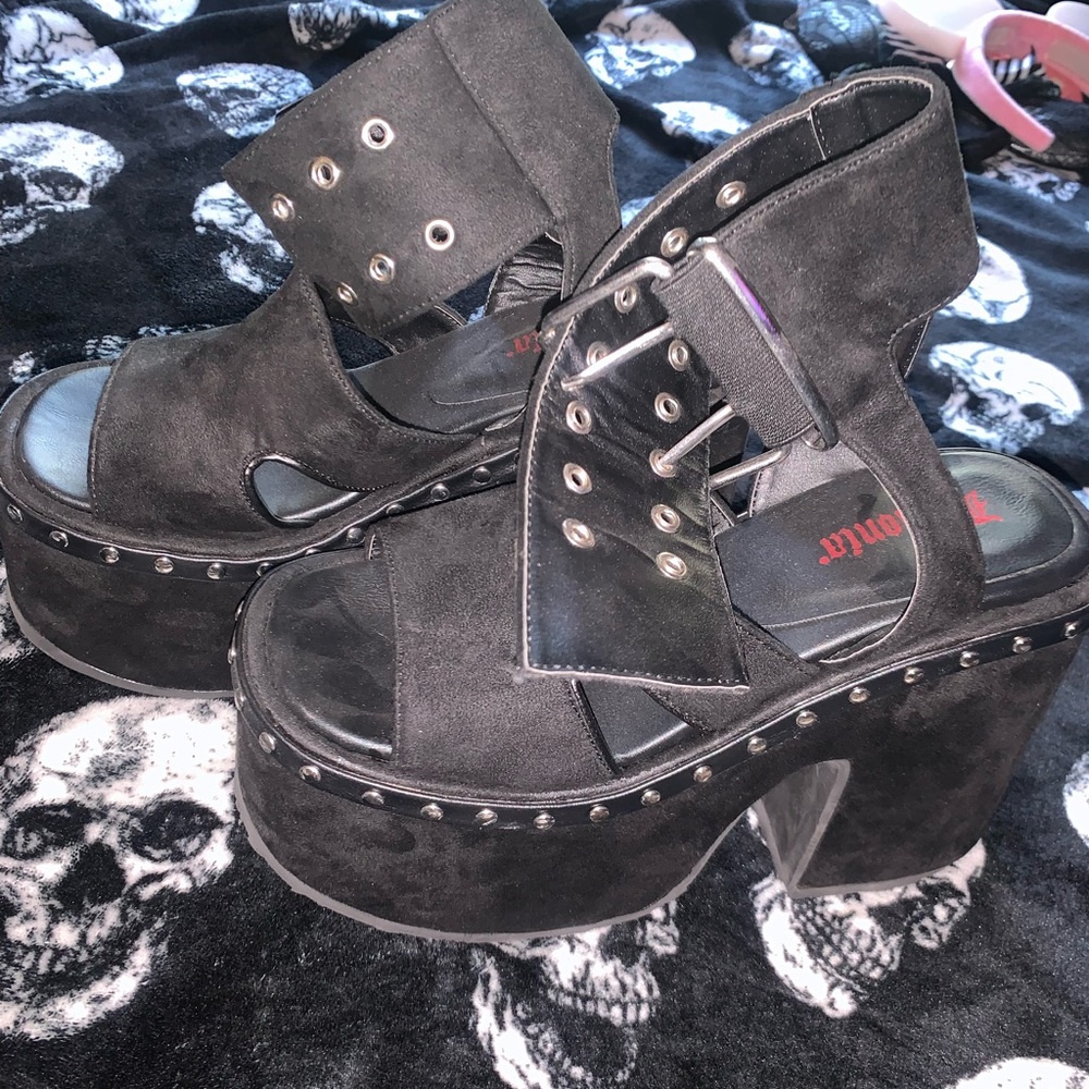 Demonia Black Platform Heels